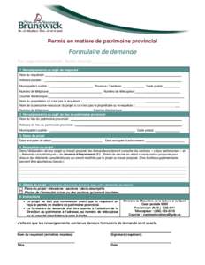 Microsoft Word - Permis en matière de patrimoine provincial - formulaire[removed]doc
