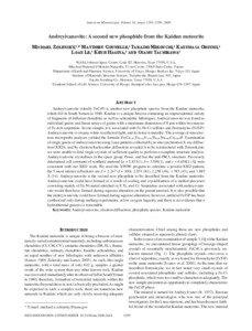 American Mineralogist, Volume 93, pages 1295–1299, 2008  Andreyivanovite: A second new phosphide from the Kaidun meteorite