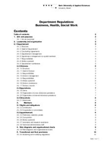 Bern University of Applied Sciences University Board Department Regulations Business, Health, Social Work