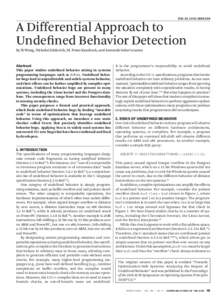 DOI:A Differential Approach to Undefined Behavior Detection By Xi Wang, Nickolai Zeldovich, M. Frans Kaashoek, and Armando Solar-Lezama