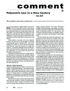 comment Polycentric Law in a New Century