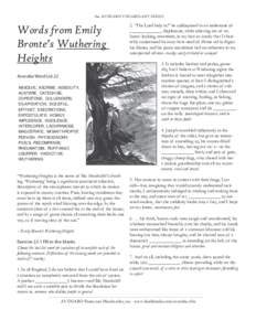 the AVOCABO VOCABULARY SERIES  Words from Emily Bronte’s Wuthering Heights Avocabo Word List 22
