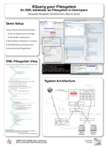 XQuery your Filesystem An XML database as Filesystem in Userspace Alexander Holupirek, Christian Grün, Marc H. Scholl ➄  Demo Setup