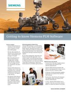 Image courtesy NASA/JPL-Caltech  Answers for industry. Getting to know Siemens PLM Software By the numbers
