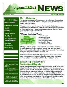 News December 2010 In This Issue... Merry Christmas Connection Services