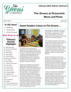 February 2015 Volume 14/Issue 2  The Greens at Greenwich News and Views Volume 14/Issue 2