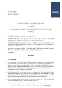 Case No: 73991 Event No: [removed]Dec. No: [removed]COL EFTA SURVEILLANCE AUTHORITY DECISION of 9 July 2014
