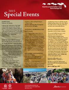 2015  Special Events FAMILY DAY  February 16, Monday