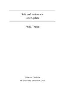 Safe and Automatic Live Update Ph.D. Thesis