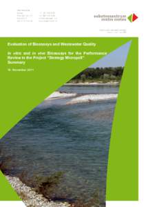 Water pollution / ETH Domain / Sanitation / Environmental engineering / Aquatic ecology / Swiss Federal Institute of Aquatic Science and Technology / Wastewater treatment / Bioassay / Ecotoxicology / Water treatment / Dbendorf / WWTP