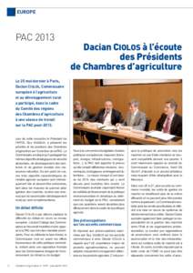 EUROPE  PAC 2013 Dacian CIOLOS à l’écoute des Présidents de Chambres d’agriculture