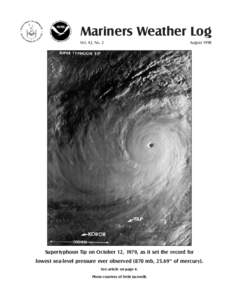 Mariners Weather Log Vol. 42, No. 2 August[removed]Supertyphoon Tip on October 12, 1979, as it set the record for