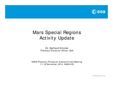 Microsoft PowerPoint - Mars Special Regions activity update [Compatibility Mode]