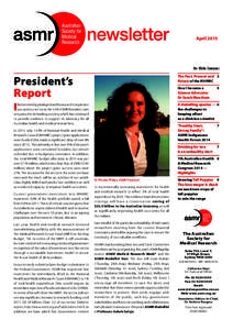 AprilIn this issue: President’s Report