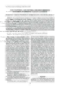 The Wilson Journal of Ornithology 128(1):56–69, 2016  MOLT PATTERNS, AGE CRITERIA, AND MOLT-BREEDING DYNAMICS IN AMERICAN SAMOAN LANDBIRDS PETER PYLE,1,5 KEEGAN TRANQUILLO,2 KIMIKO KAYANO,3 AND NICOLE ARCILLA3,4 ABSTRA