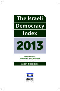 The Israeli Democracy Index 2013 Tamar Hermann