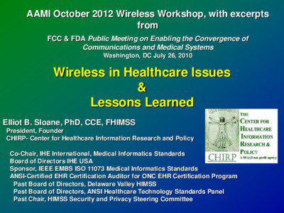 AAMI WirelessInHealthcare-LessonsLearned