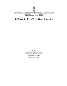 Microsoft Word - Reform in Pre Civil War America.doc