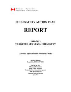 FOOD SAFETY ACTION PLAN  REPORTTARGETED SURVEYS - CHEMISTRY