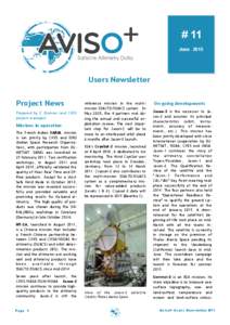 # 11 June 2015 Users Newsletter Project News