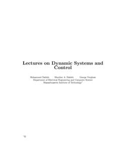 Lectures on Dynamic Systems and Control 
