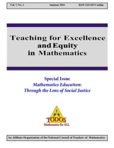 Mathematics education / Mathematics / Education / National Council of Teachers of Mathematics / Science and technology / Jo Boaler