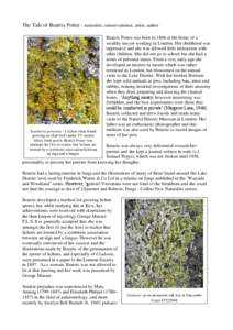 The Tale of Beatrix Potter - naturalist, conservationist, artist, author  Xanthoria parietina - a lichen often found growing on tiled roofs under TV aerials where birds perch. Beatrix Potter was amongst the first to real