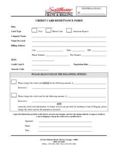 Microsoft Word - Southway Crane & Rigging - Credit Card Remittance Form