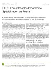 EU Forest Watch Januarywww.fern.org FERN-Forest Peoples Programme Special report on Poznan