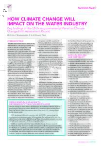 1  Technical Papers HOW CLIMATE CHANGE WILL IMPACT ON THE WATER INDUSTRY