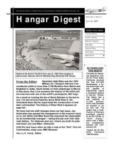 THE HANGAR DIGEST IS A PUBLICATION OF TH E AIR MOBILITY COMMAND MUSEUM FOUNTAION, INC. ME Hangar Digest  VOLUME 7, I SSUE 1