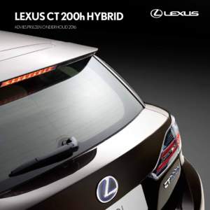 lexus CT 200h Hybrid ADVIESPRIJZEN onderhoud 2016   CT 200h Hybrid     Voortdurend