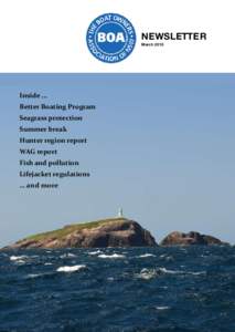 Newsletter March 2013 Inside … Better Boating Program Seagrass protection