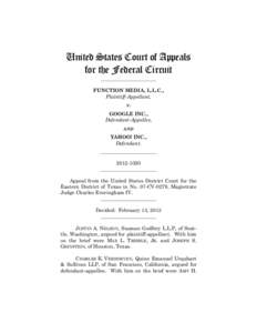 United States Court of Appeals for the Federal Circuit ______________________ FUNCTION MEDIA, L.L.C., Plaintiff-Appellant,
