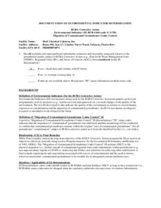 DOCUMENTATION OF ENVIRONMENTAL INDICATOR DETERMINATION -  - Shell Chemical Yabucoa, Inc., Puerto Rico