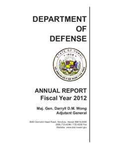 DEPARTMENT OF DEFENSE ANNUAL REPORT Fiscal Year 2012