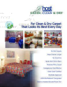 For Clean & Dry Carpet That Looks Its Best Every Day No Wet Carpets Stays Cleaner Longer No Downtime