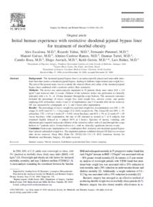 Initial human experience with restrictive duodenal-jejunal bypass liner for treatment of morbid obesity