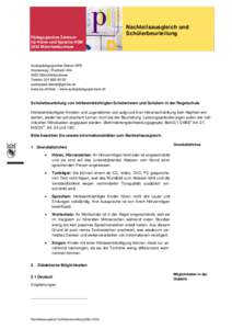 Pädagogisches Zentrum für Hören und Sprache HSM 3053 Münchenbuchsee Nachteilsausgleich und Schülerbeurteilung