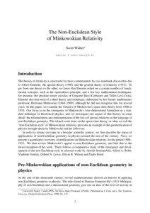 The Non-Euclidean Style of Minkowskian Relativity Scott Walter∗