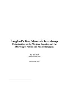 Microsoft Word - Langford's Bear Mountain Interchange - Dec 2007.doc