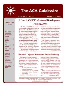 The ACA Guidewire V ol u me INSIDE THIS ISSUE: