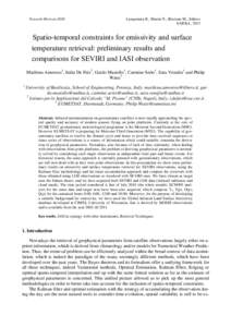 Towards HorizonLasaponara R., Masini N., Biscione M., Editors EARSeL, 2013  Spatio-temporal constraints for emissivity and surface