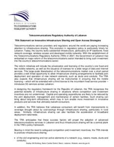 Microsoft Word - TRA Lebanon Infrastructure Sharing Statement ITU GSR