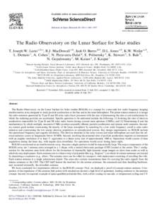 Available online at www.sciencedirect.com  Advances in Space Research[removed]–1957 www.elsevier.com/locate/asr  The Radio Observatory on the Lunar Surface for Solar studies
