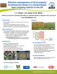 Effective management of ALS-resistant broad-leaved weeds in a cereal/oilseed rape cropping rotation in the UK L.V. 1ADAS