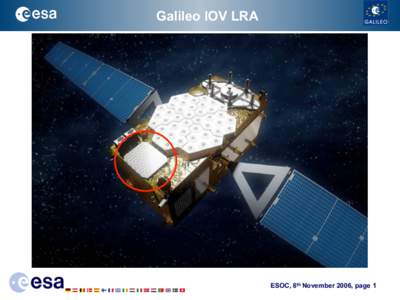 Galileo IOV LRA  ESOC, 8th November 2006, page 1 Preliminary orbital elements •  IOV Orbital configuration