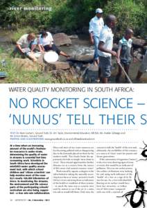 r i ve r moni t or i ng  Water Quality Monitoring in South Africa: No Rocket Science – ‘Nunus’ Tell Their S