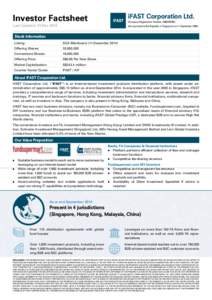 Investor Factsheet  iFAST Corporation Ltd. Last Updated: 10 Dec 2014