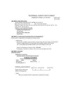 MATERIAL SAFETY DATA SHEET EMERGENCY PHONE: (PAGE I OF